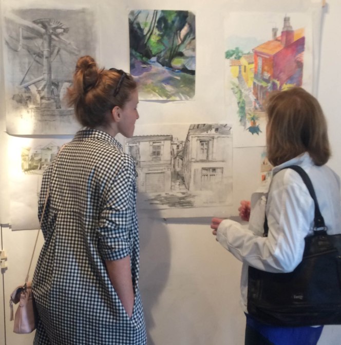 Angela &amp; italian at the exhibition